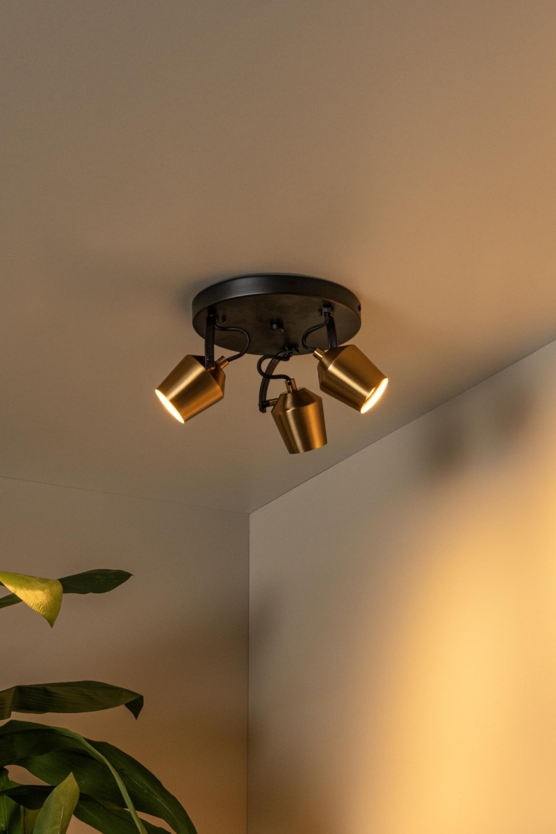 Lucide EMILE - Ceiling spotlight - Ø 23 cm - 3xGU10 - Matt Gold / Brass